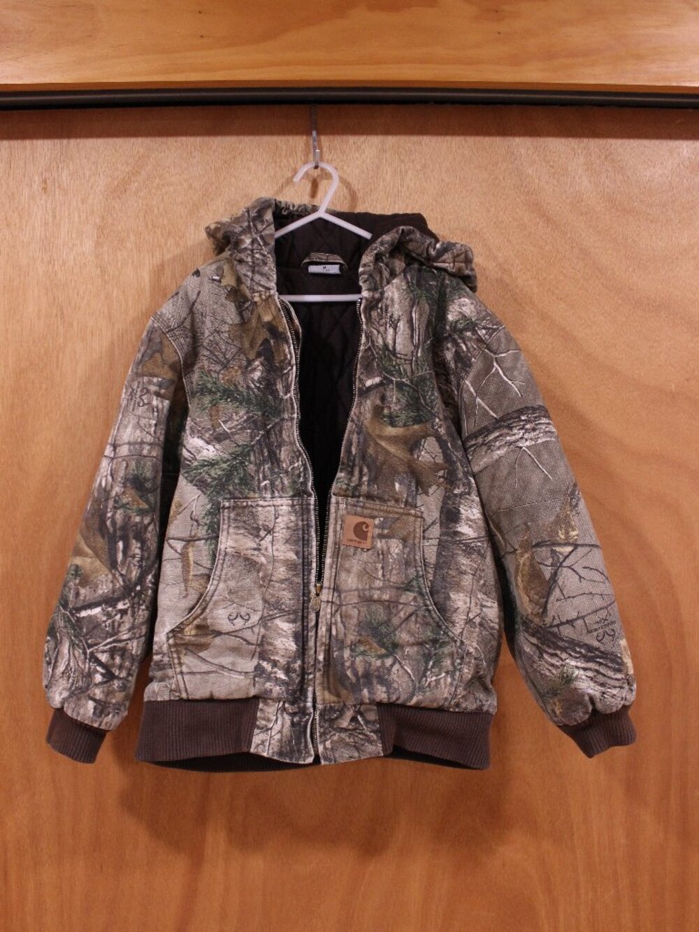 Carhartt Mossy Oak Camo Canvas Insulated Camo Coat Boys Medium 10-12
